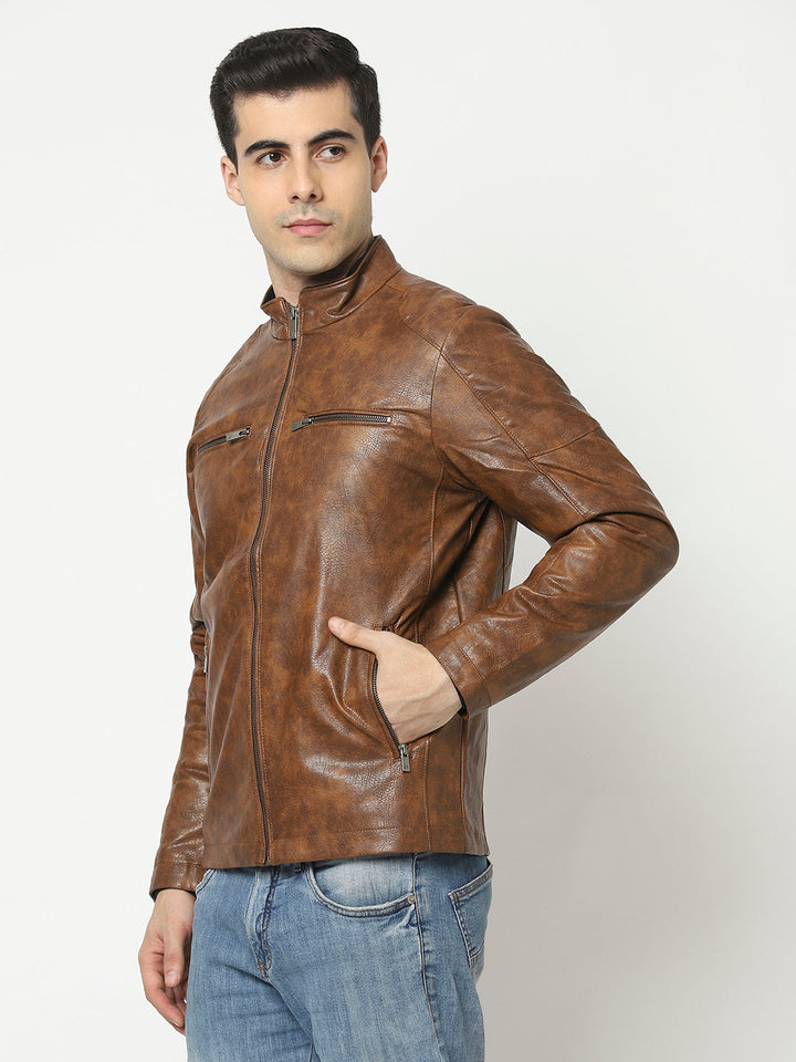  Brown Jacket in Tie and Dye Print