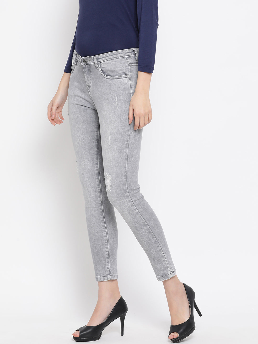 Grey Slim Fit Jeans - Women Jeans