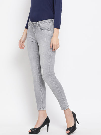 Grey Slim Fit Jeans - Women Jeans