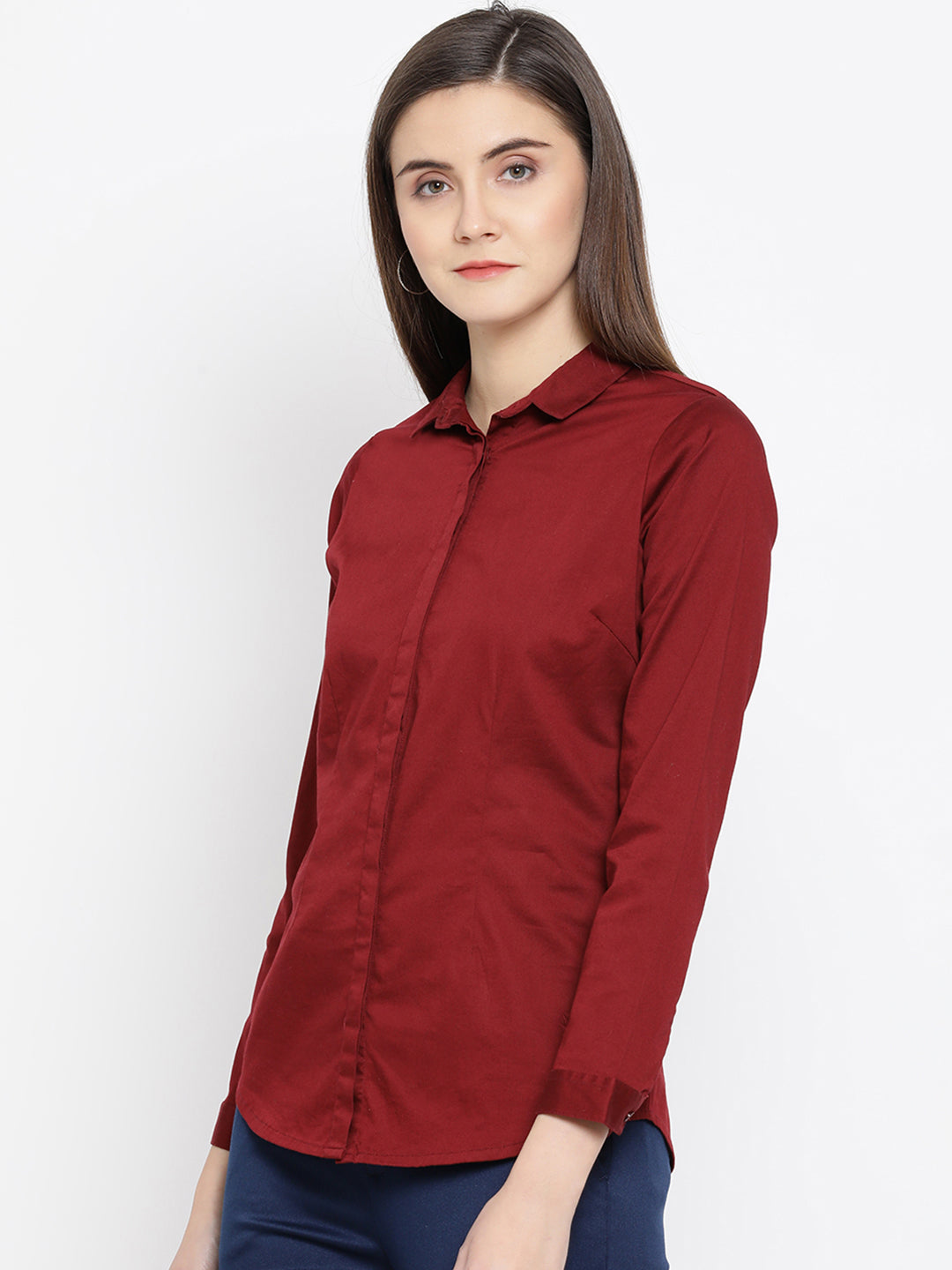 Red Button up Shirt - Women Shirts