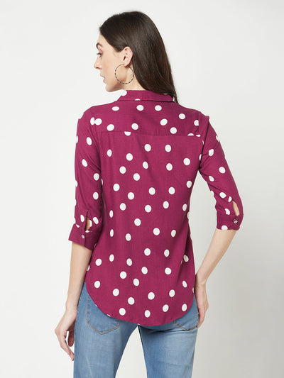  Magenta Polka Dots Shirt