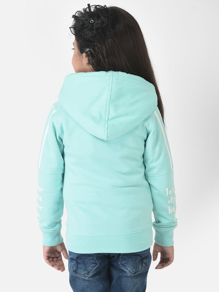  Aqua Blue Sweatshirt with Typographic Detail 