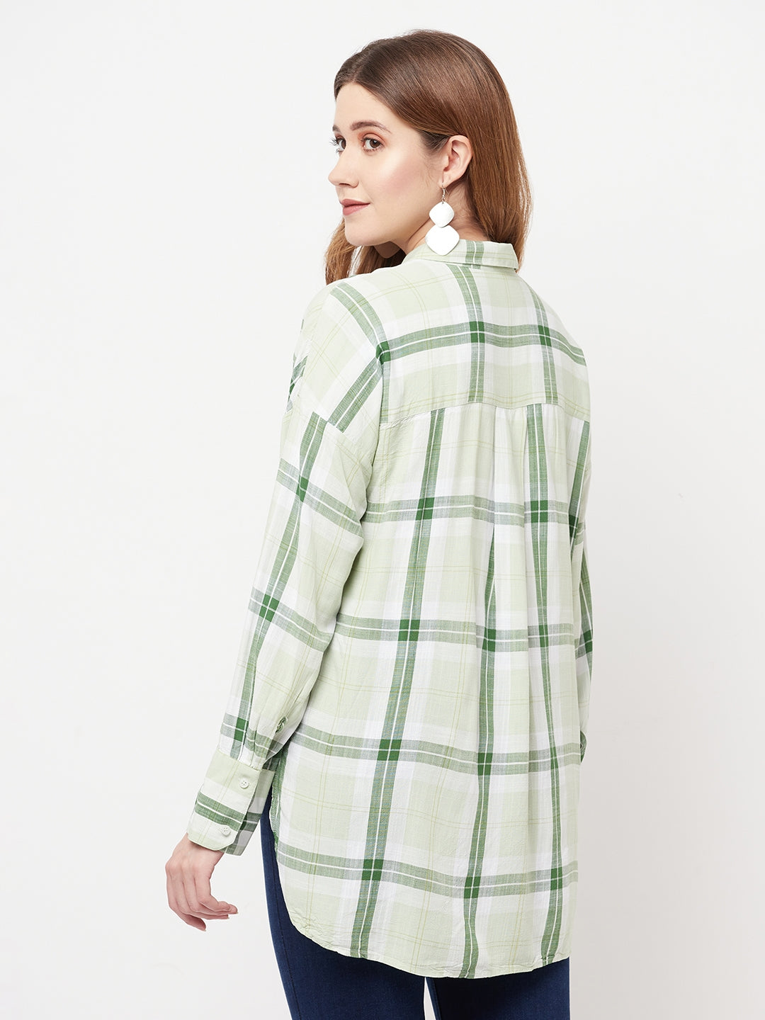 Green Checked Shirt - Women Shirts