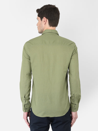 Olive Linen Shirt - Men Shirts