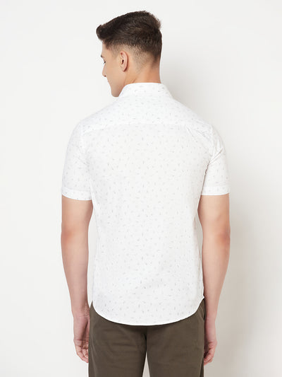 White Floral Shirt - Men Shirts