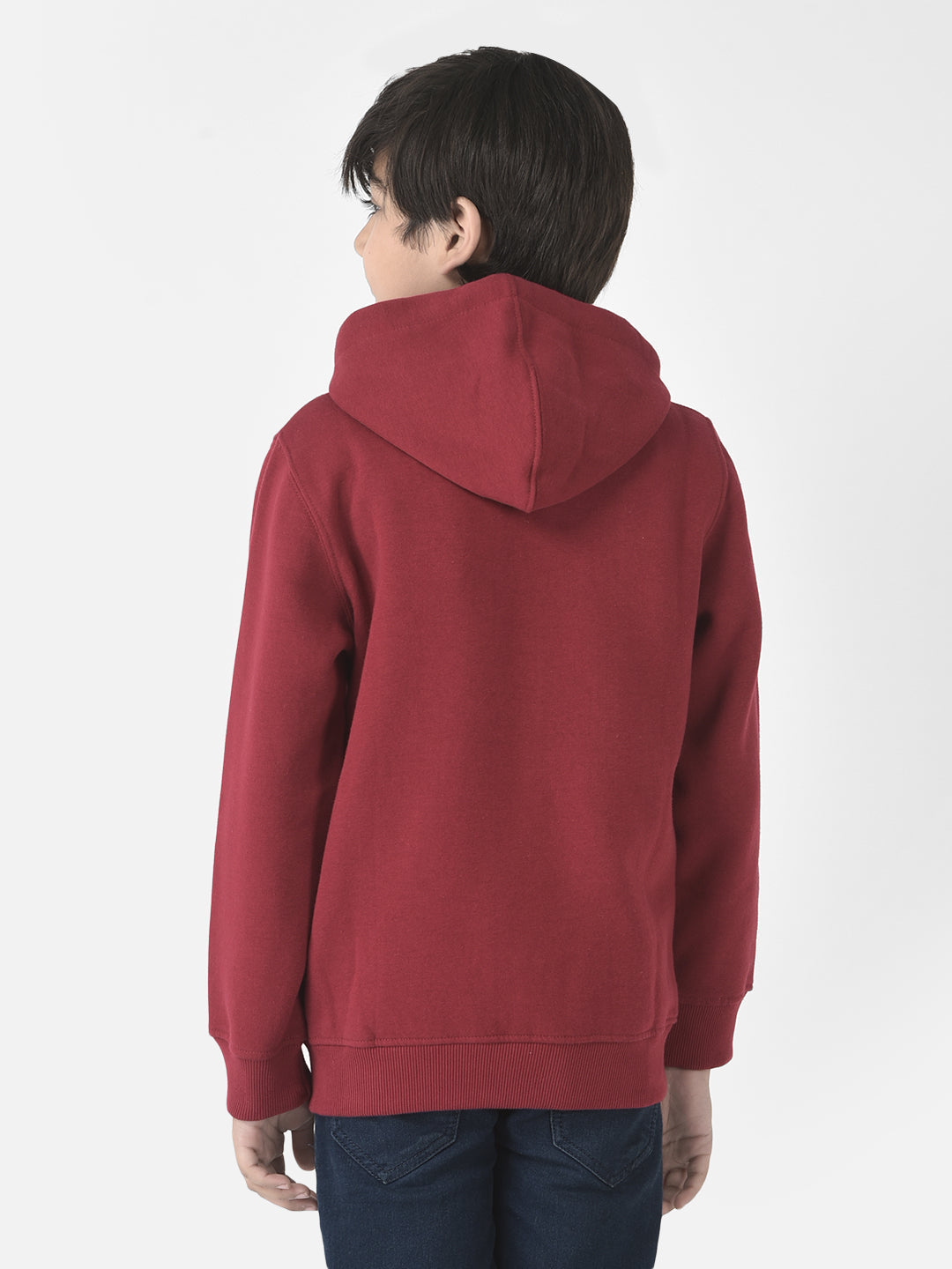  Bright Maroon Zipper Sweatshirt