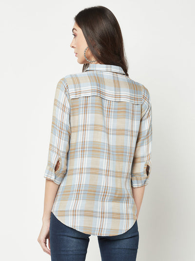  Sky Blue Checked Shirt