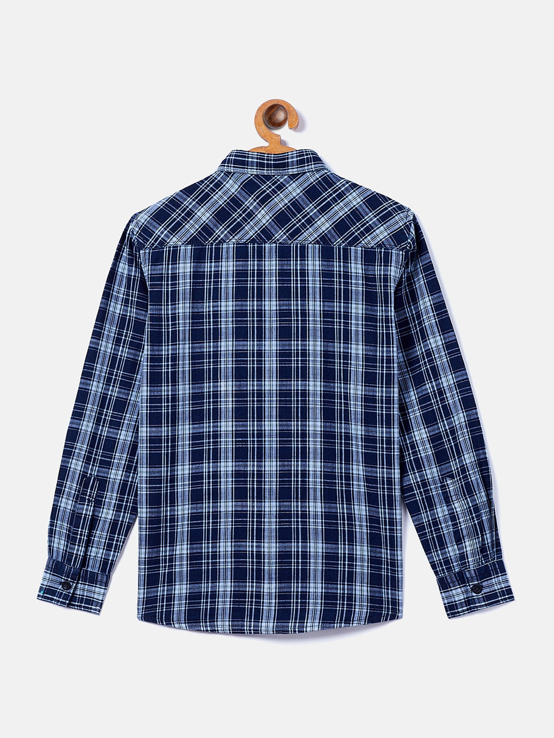 Navy Blue Checked Casual Shirt - Boys Shirts