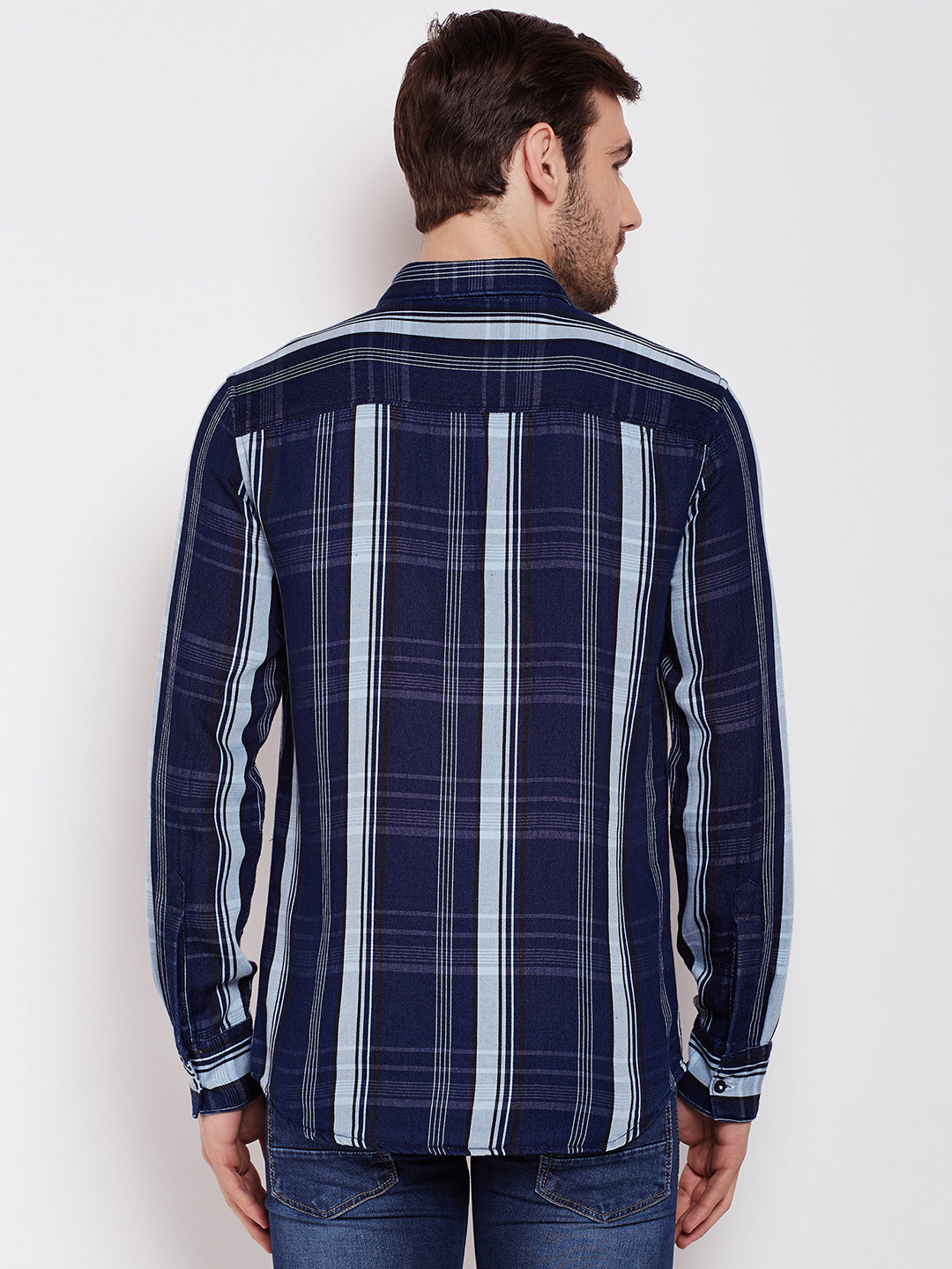 Blue Checked Shirt - Men Shirts