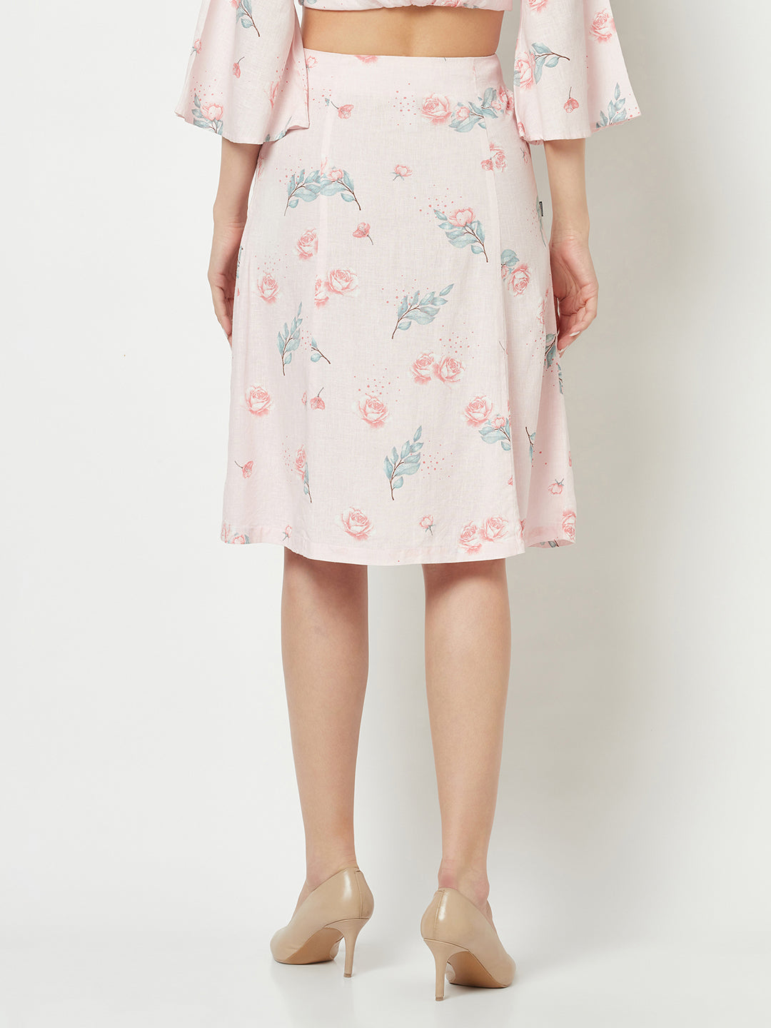  Pastel Pink Floral Skirt