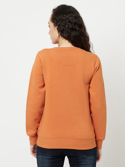 Orange Sweatshirt-Women Sweatshirts-Crimsoune Club