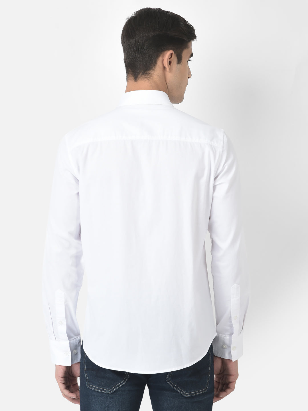 White Button-Down Shirt in Pure Cotton