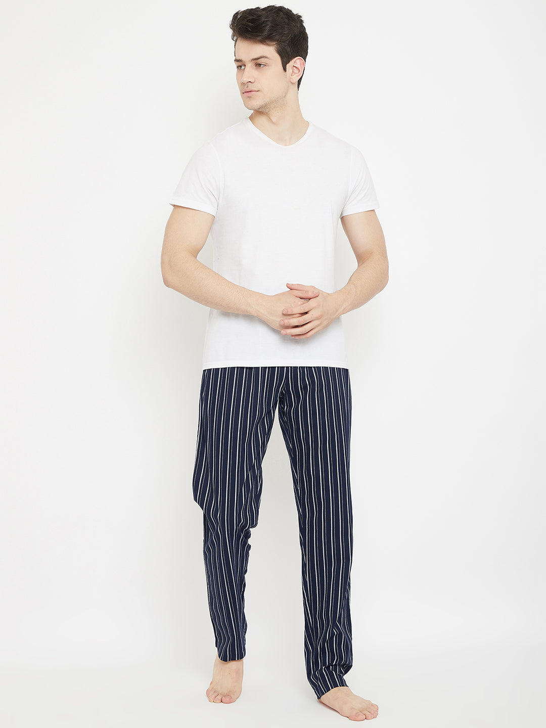 Blue Striped Straight Lounge Pants - Men Lounge Pants