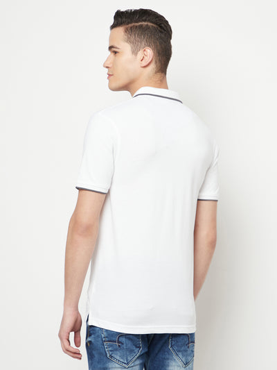 White Polo T-Shirt - Men T-Shirts