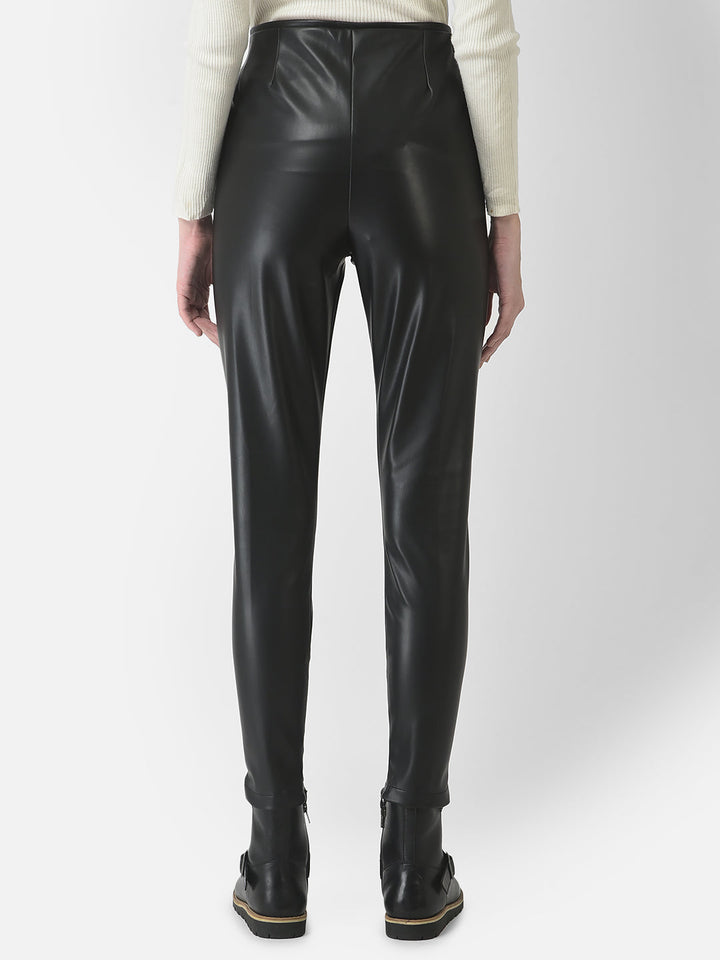  Cropped Faux Leather Pants