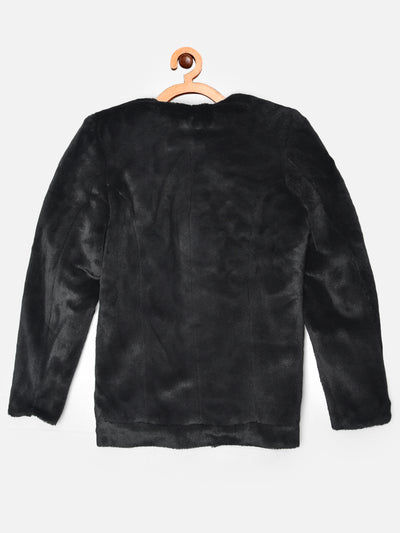 Black Round Neck Blazer - Girls Jackets