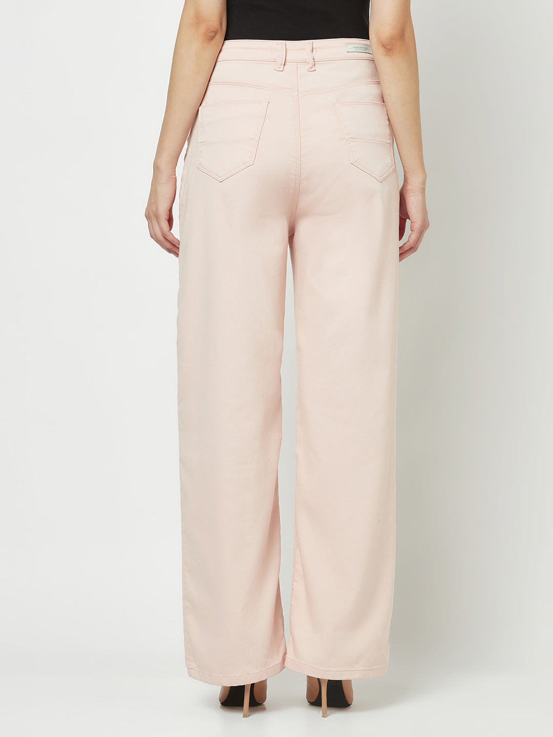  Light Pink Wide Leg Jeans 