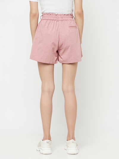 Pink Printed Skorts - Women Shorts