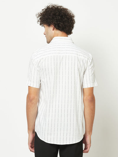  White Dot-Stripe Shirt