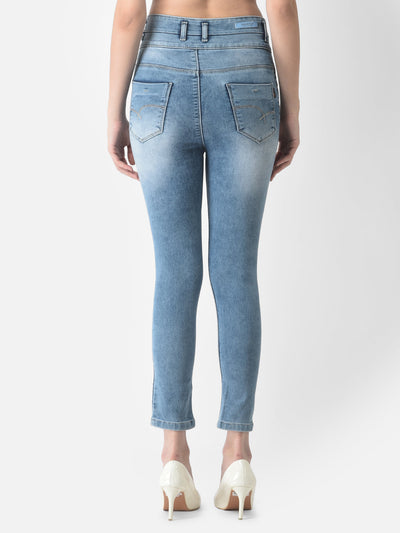  Light Blue High-Waisted Jeans