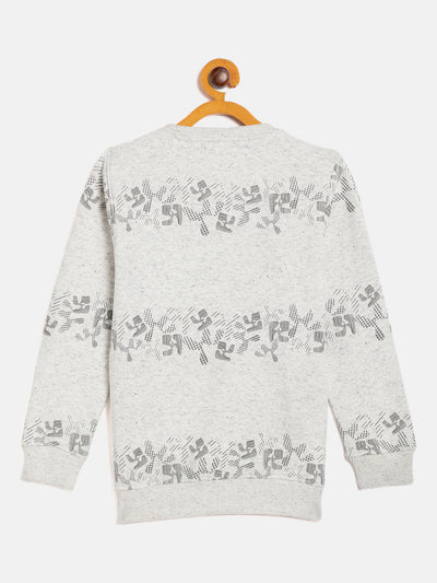 Grey Printed Round Neck Sweatshirt - Boys Sweatshirts