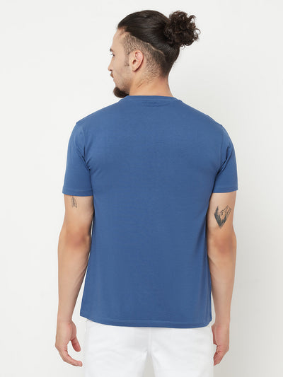 Blue Round Neck T-Shirt - Men T-Shirts