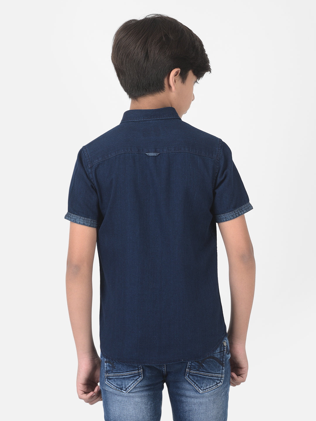 Navy Blue Denim Shirt - Boys Shirts