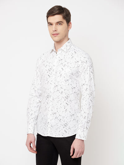 White Floral Shirt - Men Shirts