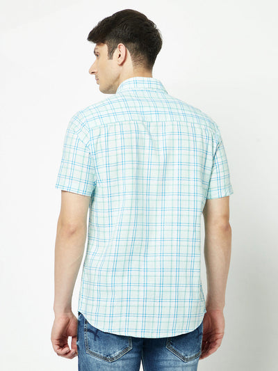  Pale Green Short-Sleeved Flannel