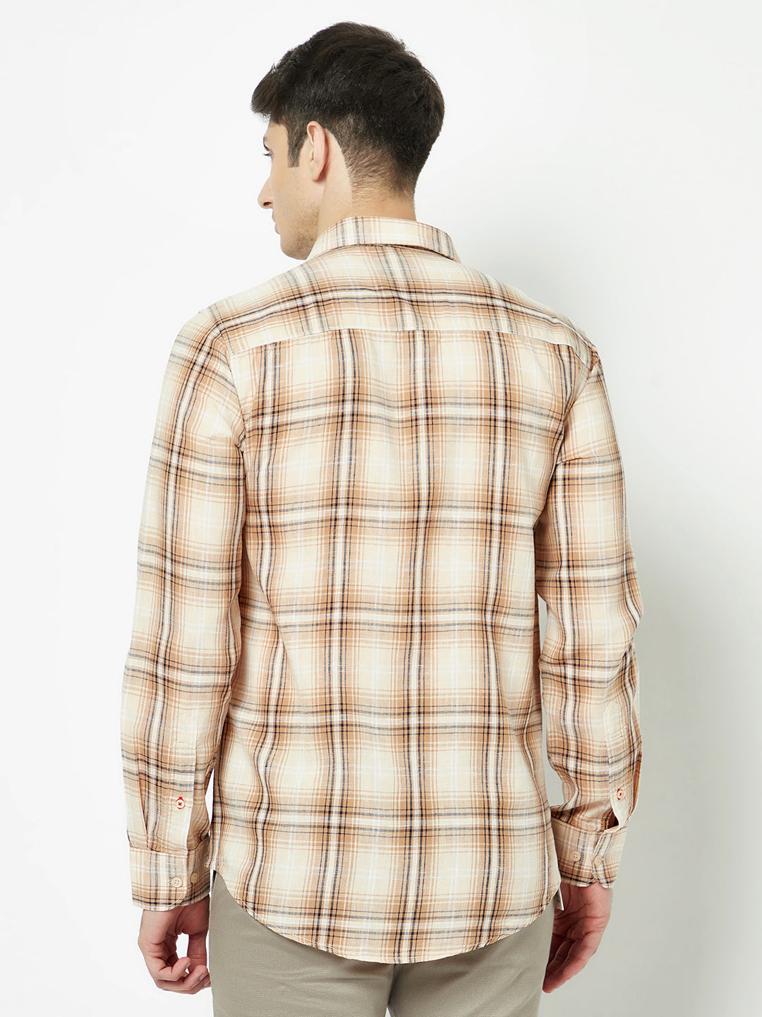  Brown-Toned Checkered Shirt