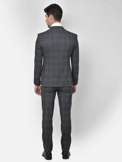 Grey Checked Suit - Men Suits