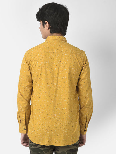  Mustard Yellow Floral Shirt