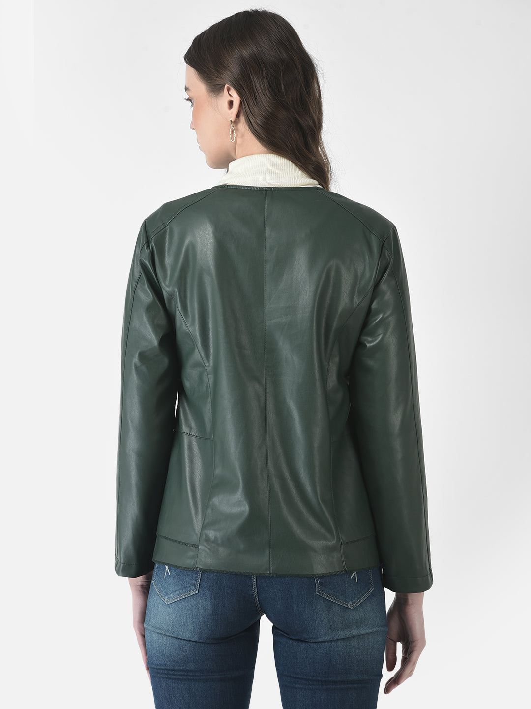  Green Faux Leather Jacket
