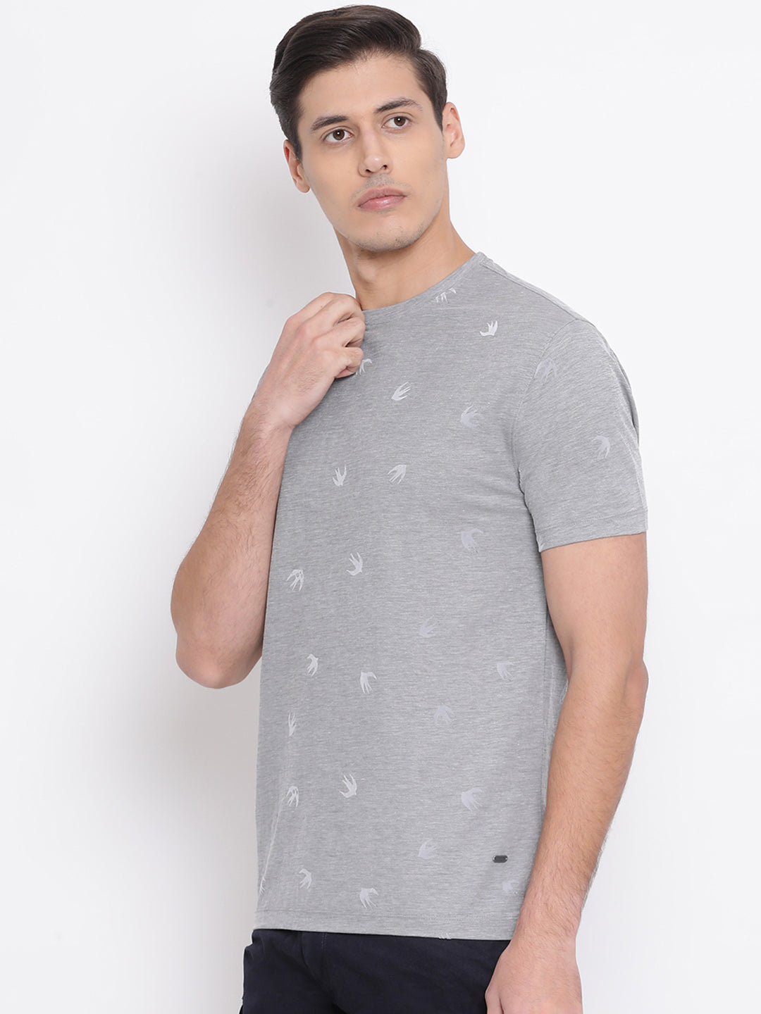 Grey Printed T-shirt - Men T-Shirts