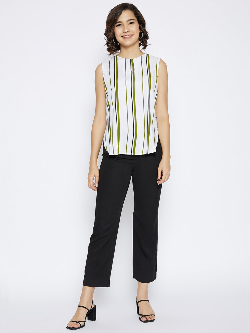 Olive Striped Top - Women Tops