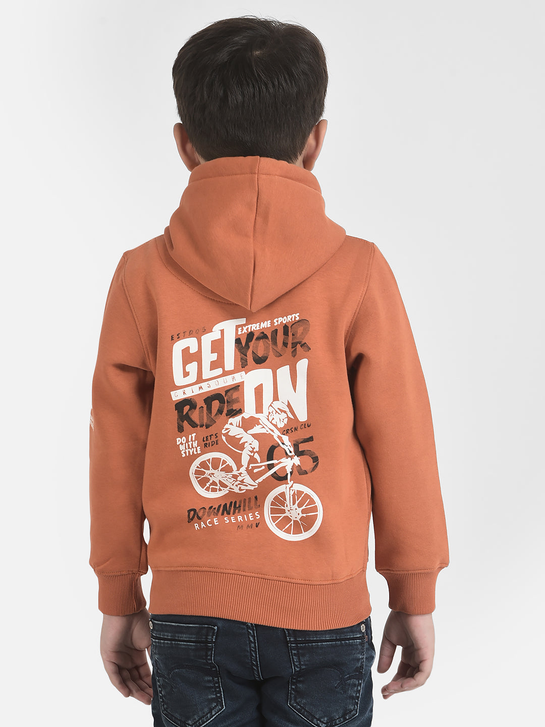 Orange Graphic Sweatshirt-Boys Sweatshirts-Crimsoune Club
