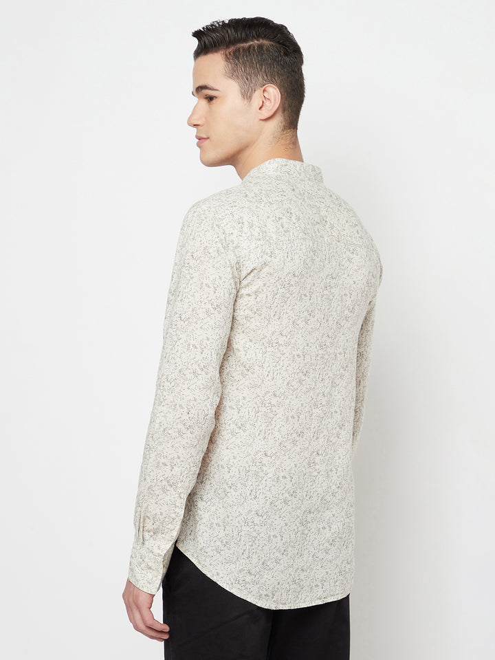Beige Printed Kurta - Men Kurtas