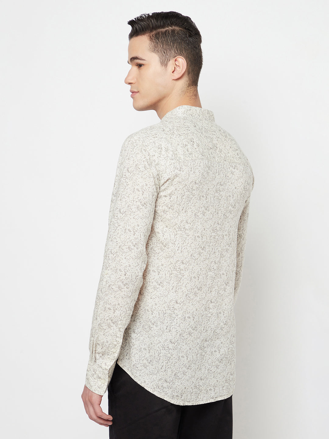 Beige Printed Kurta - Men Kurtas