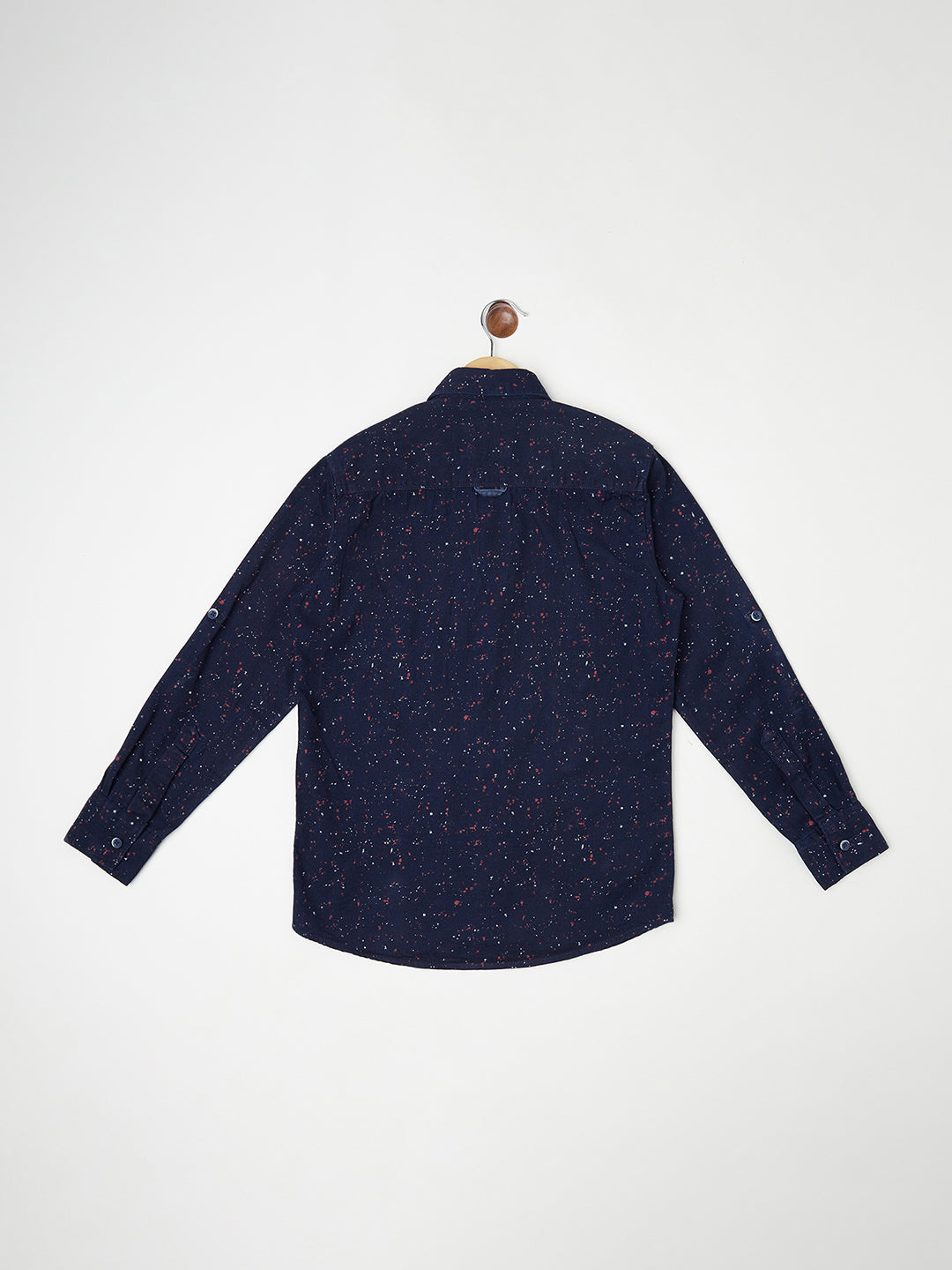 Navy Blue Printed Casual Shirt - Boys Shirts