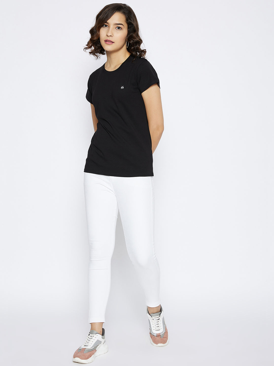 Black Round Neck T-shirt - Women T-Shirts