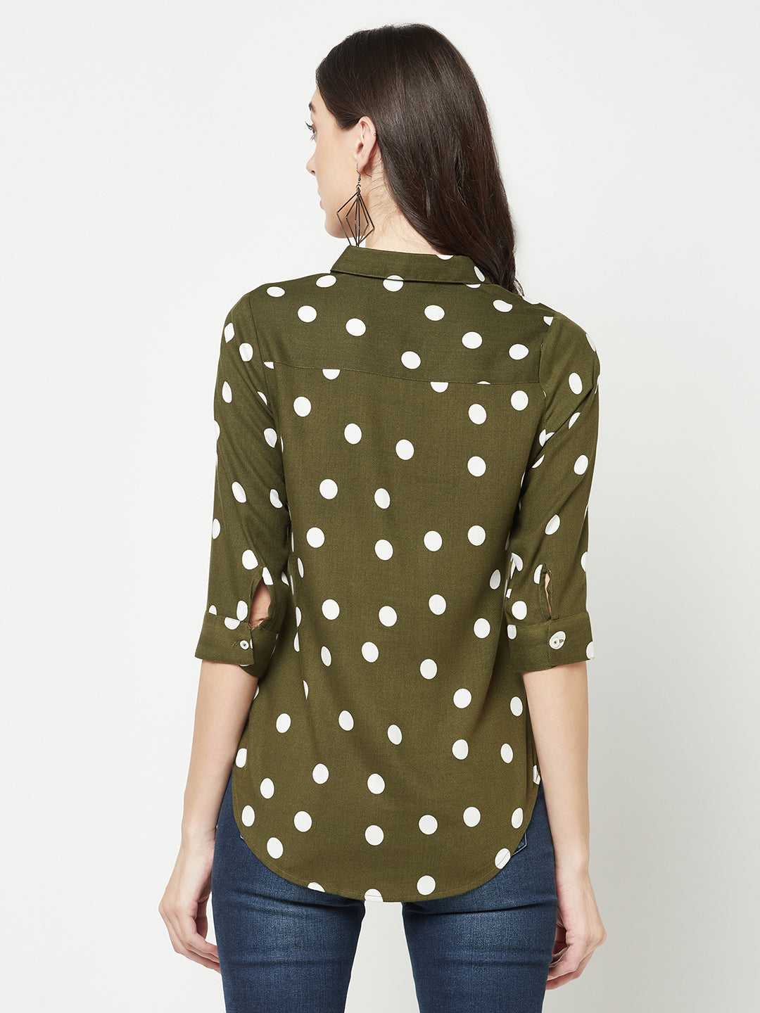  Olive Polka Dots Shirt