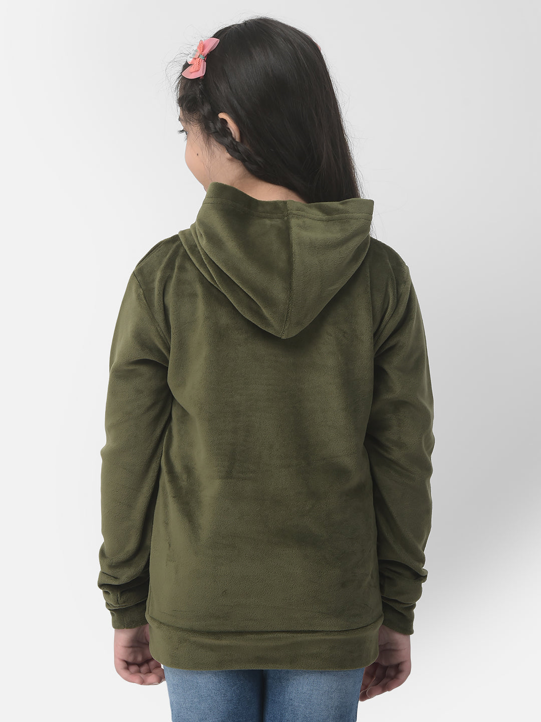  Olive Velvet Believe Sweatshirt