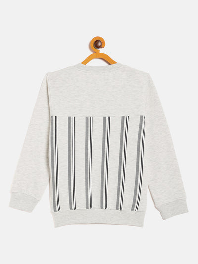 White Printed Round Neck Sweatshirt - Boys Sweatshirts