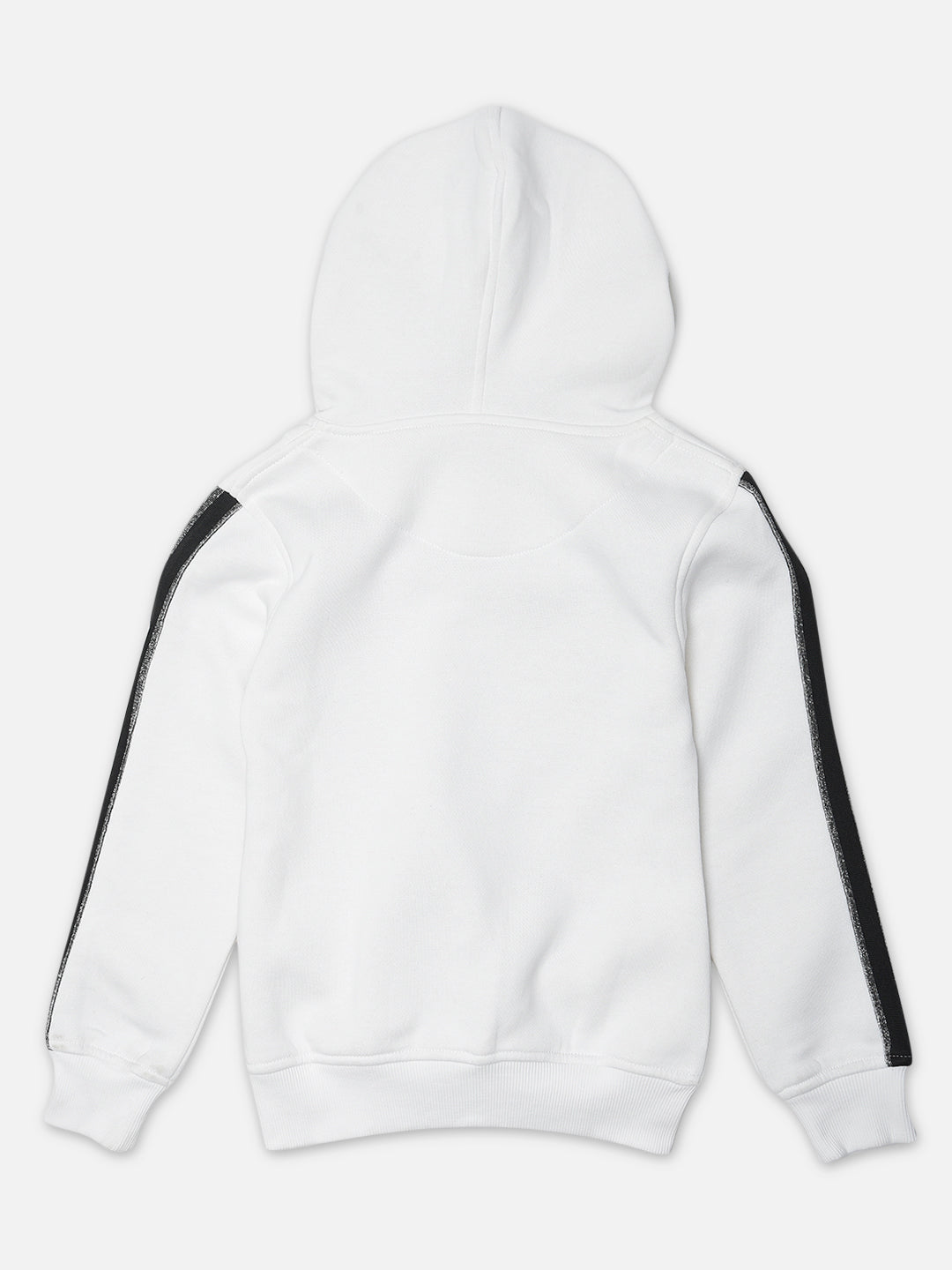 White Printed Hooded Sweatshirt - Girls Sweatshirts