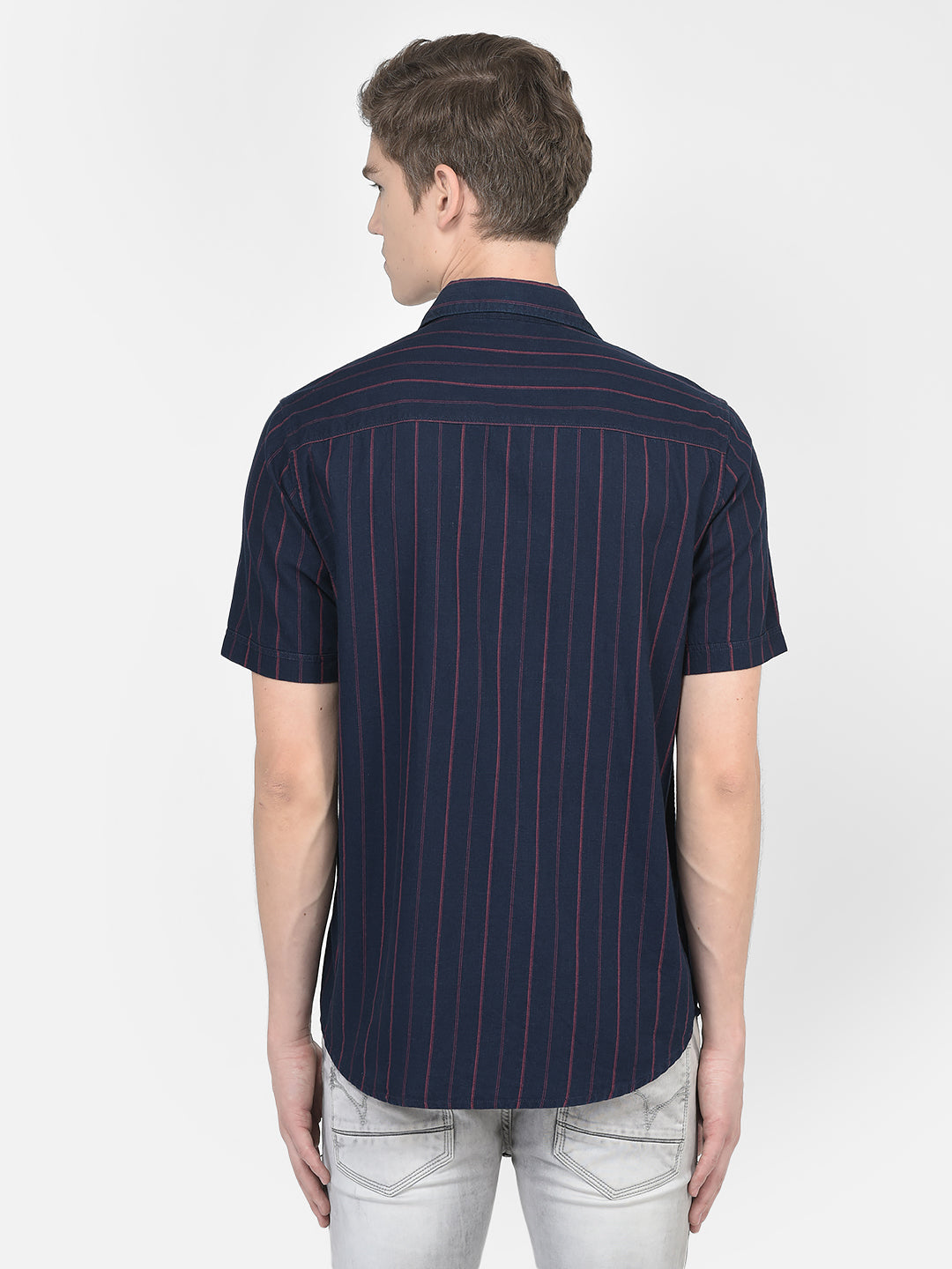  Navy Blue Thin-Stripe Shirt