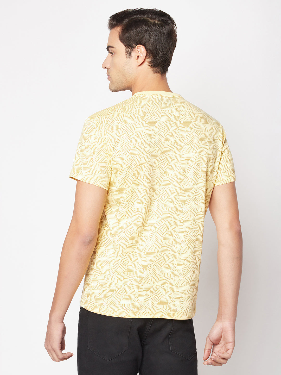  Custard Yellow Geometric T-Shirt