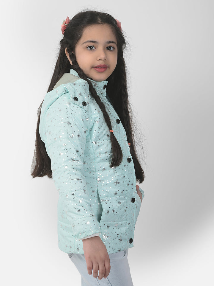  Mint Green Starry Print Jacket