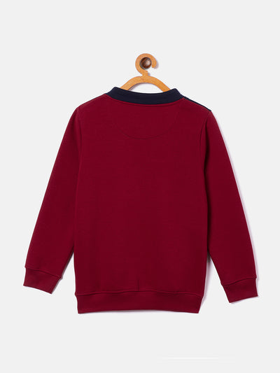 Maroon Colorblocked Sweatshirt - Boys Sweatshirts