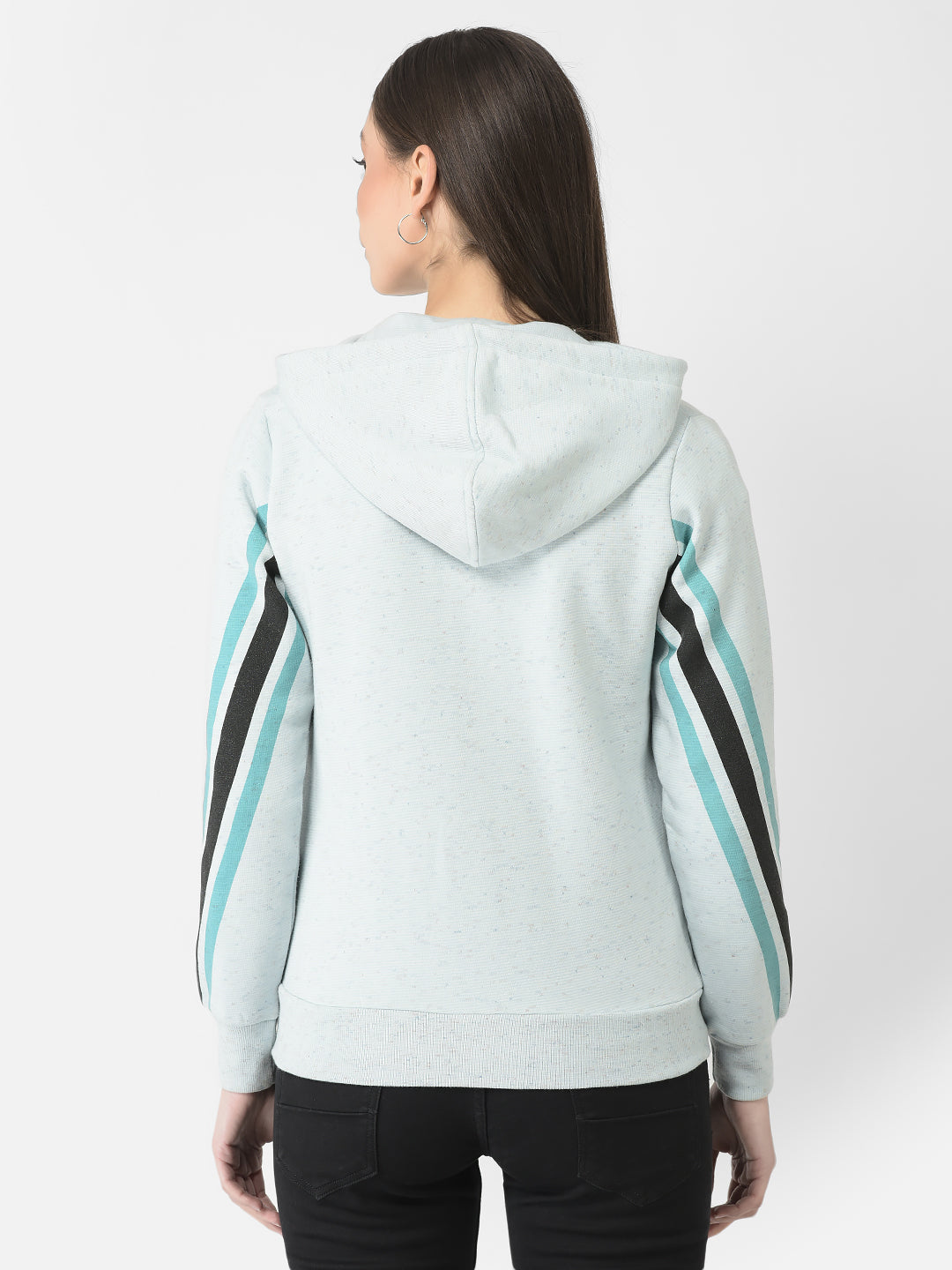  Sky Melange Zipped Hoodie