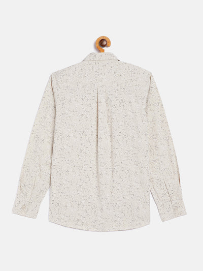 Beige Printed Casual Shirt - Boys Shirts